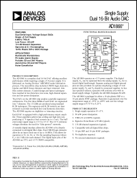 AD1866 datasheet: Single Supply Dual 16-Bit Audio DAC AD1866