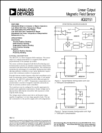 AD22151X datasheet: Linear Output Magnetic Field Transducer (rev. 12/97) AD22151X