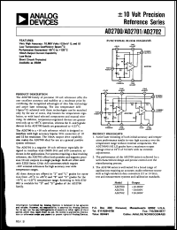 AD2700 datasheet: + 10 Volt Precision Reference AD2700