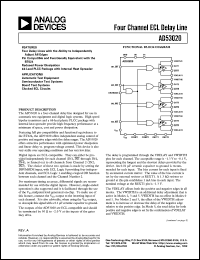 AD53020 datasheet: DESKEW: A four-channel delay line designed for use in automatic test equipment and digital logic systems AD53020