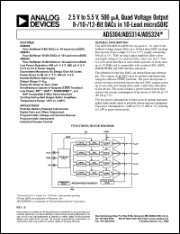 AD5314 datasheet: 2.5 V to 5.5 V, 500 µA, Quad Voltage Output 10-Bit DAC in a 10-Lead MicroSOIC Package AD5314