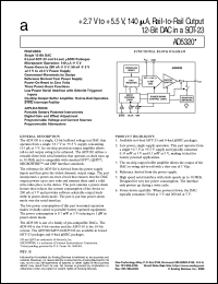 AD5320 datasheet: 2.7 V to 5.5 V, 140 µA, Rail-to-Rail Voltage Output 12-Bit DAC in SOT-23 and MicroSOIC Packages AD5320