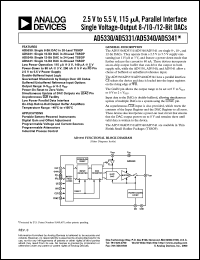 AD5330 datasheet: +2.5V to 5.5V, 115µA Single Rail-to-Rail Voltage Output 8-Bit DAC with Parallel Interface in 20-lead TSSOP AD5330
