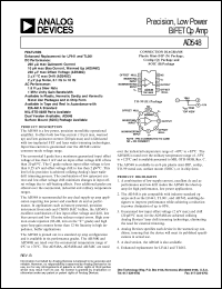 AD548 datasheet: Precision, Low Power BiFET Op Amp AD548
