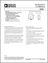 AD589 datasheet: Two-Terminal IC 1.2 V Reference AD589