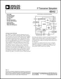 AD6402 datasheet: IF Transceiver Subsystem AD6402