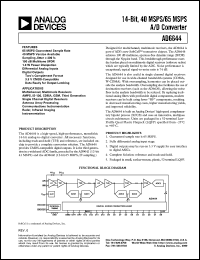 AD6644 datasheet: 14-Bit, 65 MSPS Wideband Analog-to-Digital Converter AD6644