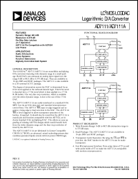 AD7111 datasheet: Monolithic multiplying D/A converters featuring wide dynamic range AD7111