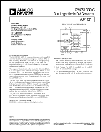AD7112 datasheet: Dual CMOS Multiplying DAC with Anti-Log Transfer Function for Audio Volume Control Applications AD7112