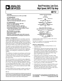 AD712 datasheet: Dual Precision, Low Cost, High Speed, BiFET Op Amp AD712