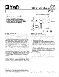 AD7224 datasheet: LC<SUP>2</SUP>MOS 8-Bit DAC with Output Amplifiers AD7224