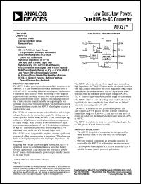 AD737 datasheet: Low power, precision, monolithic true rms-to-dc converter with 200 mV Full-scale Input Range AD737