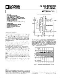 AD7394 datasheet: +3/+5V Dual, Serial-Input 12-Bit DAC AD7394