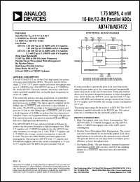 AD7470 datasheet: 10-Bit, 2.7 V to 5.25 V, 1.75 MSPS Low Power ADC AD7470