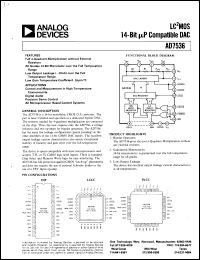 AD7536 datasheet: 14-Bit, Multiplying  Iout, 8-bit bus AD7536