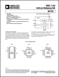 AD7545 datasheet: CMOS 12-Bit Buffered Multiplying DAC AD7545