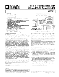 AD7707 datasheet: Complete Analog Front End for Low Frequency Measurement Applications AD7707