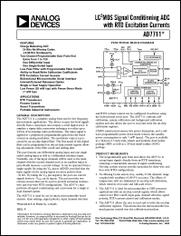 AD7711 datasheet: CMOS, 24-Bit Sigma-Delta, Signal Conditioning ADC with  Matched RTD Excitation Currents AD7711