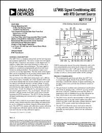 AD7711A datasheet: CMOS, 24-Bit Sigma-Delta, Signal Conditioning ADC with RTD Current Source AD7711A