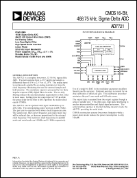 AD7721 datasheet: CMOS, 12-/16-Bit, 312.5 kHz/468.75 kHz Sigma-Delta ADC AD7721