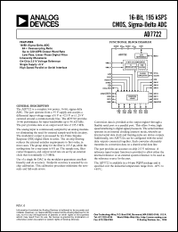 AD7722 datasheet: CMOS, 16-Bit, 195 kSPS Sigma-Delta ADC AD7722