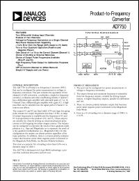 AD7750 datasheet: Product-to-Frequency Converter for Multiple Applications AD7750