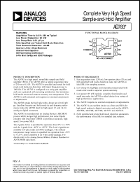AD783 datasheet: High Speed, Monolithic Sample-and-Hold Amplifier (SHA) AD783