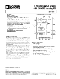 AD7856 datasheet: 5 V Single-Supply, 8-Channel, 14-Bit, 285 kSPS, Serial Sampling ADC AD7856