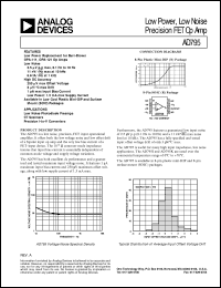 AD795 datasheet: Low Power, Low Noise Precision FET Op Amp AD795