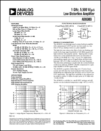 AD8009 datasheet: 1 GHz, 5,500 V/µs Low Distortion Amplifier AD8009