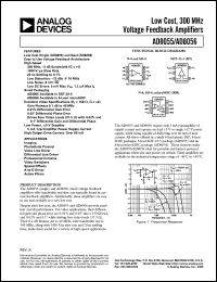 AD8055 datasheet: Low Cost, Single, 300 MHz Voltage Feedback Amplifiers AD8055