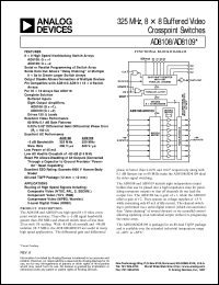 AD8109 datasheet: 250 MHz, 8x8 Buffered Video Crosspoint Switch (Gain=2) AD8109