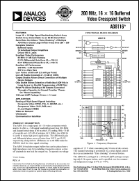 AD8116 datasheet: 200 MHz, 16 3 16 Buffered Video Crosspoint Switch AD8116