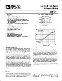 AD8131 datasheet: Low-Cost High-Speed Differential Driver AD8131