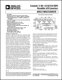 AD9221 datasheet: Complete 12-Bit 1.25 MSPS Monolithic A/D Converter AD9221