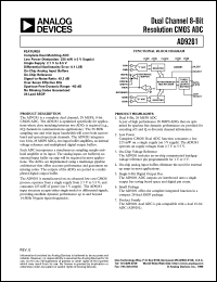 AD9281 datasheet: Dual Channel 8-Bit Resolution CMOS ADC AD9281