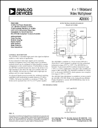 AD9300 datasheet: 4 X 1 Wideband Video Multiplexer AD9300
