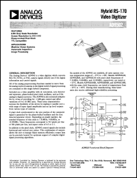 AD9502 datasheet: Hybrid RS-170 Video Digitizer AD9502