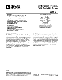 AD9617 datasheet: Low Distortion, Precision, Wide Bandwidth Op Amp AD9617