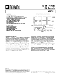 AD9731 datasheet: l0-Bit, 170 MSPS, Bipolar D/A Converter AD9731