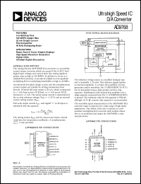 AD9768 datasheet: Ultrahigh Speed IC D/A Converter AD9768