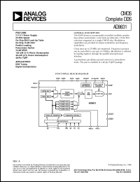 AD9831 datasheet: Numerically Controlled Oscillator Employing a Phase Accumulator, a Sine Look-Up Table and a 10-Bit DAC, Integrated on a Single CMOS Chip AD9831