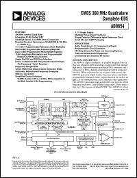 AD9854 datasheet: CMOS 300 MHz Quadrature Complete-DDS Synthesizer AD9854