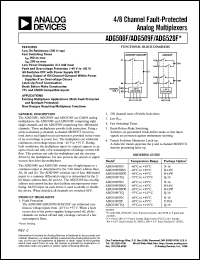 ADG508F datasheet: 4/8 Channel Fault-Protected Analog Multiplexers ADG508F