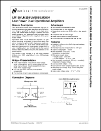 LM158MDS datasheet: Low Power Dual Operational Amplifier LM158MDS
