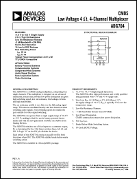 ADG704 datasheet: 4 Ohm, Low voltage 4:1 Multiplexer in microSOIC ADG704