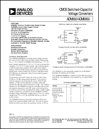 ADM660 datasheet: CMOS Switched-Capacitor Voltage Converter ADM660