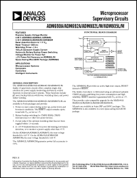 ADM805 datasheet: Microprocessor Supervisory Circuit ADM805