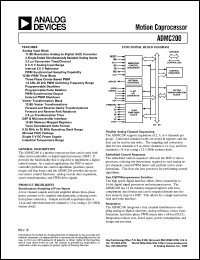 ADMC200 datasheet: ADMC200 & ADMC201 Motion Coprocessors ADMC200