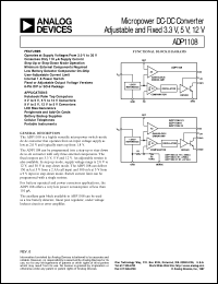 ADP1108 datasheet: Micropower DC- DC Converter Adjustable and Fixed 3.3 V, 5 V, 12 V ADP1108